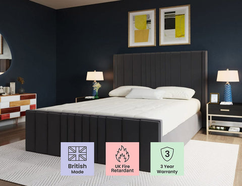 Hippo™ Banbury Ottoman Luxury Upholstered Bed With Matching Winged Headboard