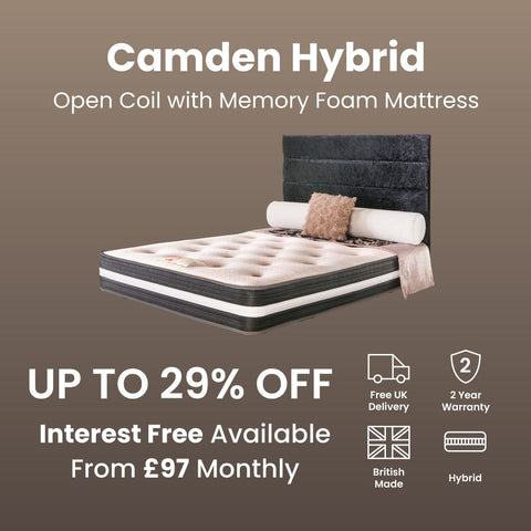 Yark Mattresses by Duke Brothers Mattresses Luxury Premium Camden Open Coil with Quality Memory Foam Hybrid Medium Soft Mattress