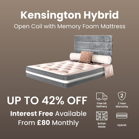Yark Beds and Mattresses by Duke Brothers Mattresses Luxury Premium Kensington Open Coil with Memory Foam Hybrid Medium Soft Mattress