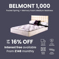 Yark Beds & Mattresses by Duke Brothers Mattresses Orthopaedic Luxury Premium Belmont 1,000 Pocket Spring with Memory Foam Hybrid Medium Mattress